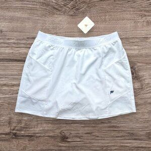 NWT Fabletics White Woven Pocket Skirt Built in Shorts Tennis Preppy Women's L